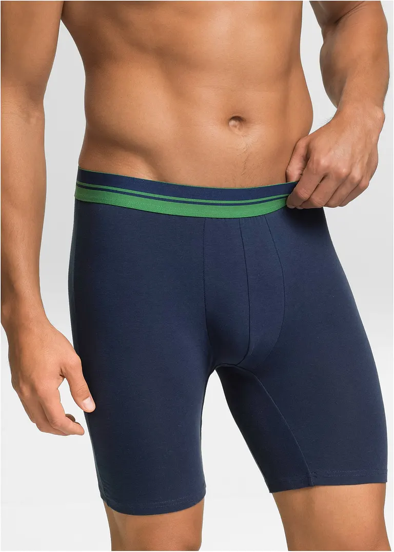 Bonprix Bequeme Boxershorts In Figurnaher Passform Mit Langem Bein Und Einem Gestreiftem Elastischen Bund