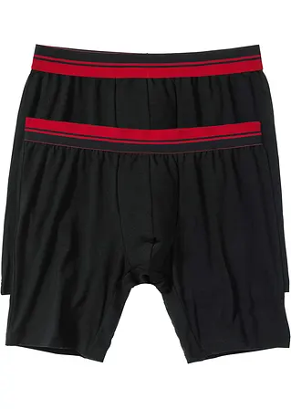 bonprix Bequeme Boxershorts in figurnaher Passform mit langem Bein und einem gestreiftem elastischen Bund