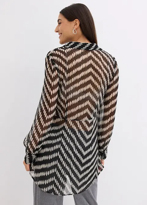 Bonprix Bequeme Chasuble Mit Bindeband - Schwarz - Damen