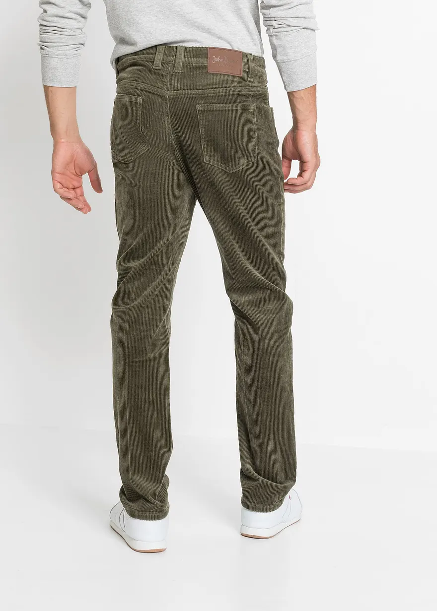 Bonprix Bequeme Cordhose Mit Stretchanteil Für Mehr Komfort - Grün