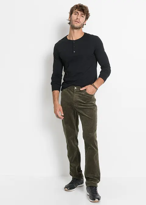 Bonprix Bequeme Cordhose Mit Stretchanteil Für Mehr Komfort - Grün