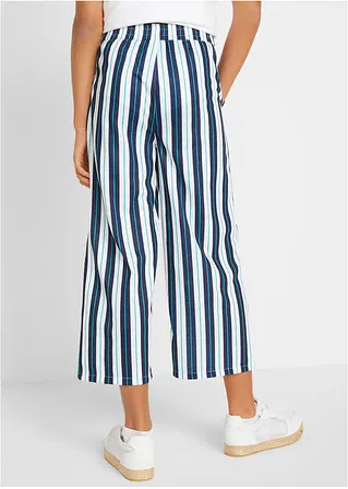 Bonprix Bequeme Hose Für Mädchen Mit Bindegürtel - Blau