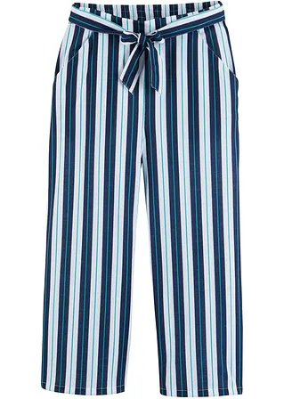 bonprix Bequeme Hose für Mädchen mit Bindegürtel - blau