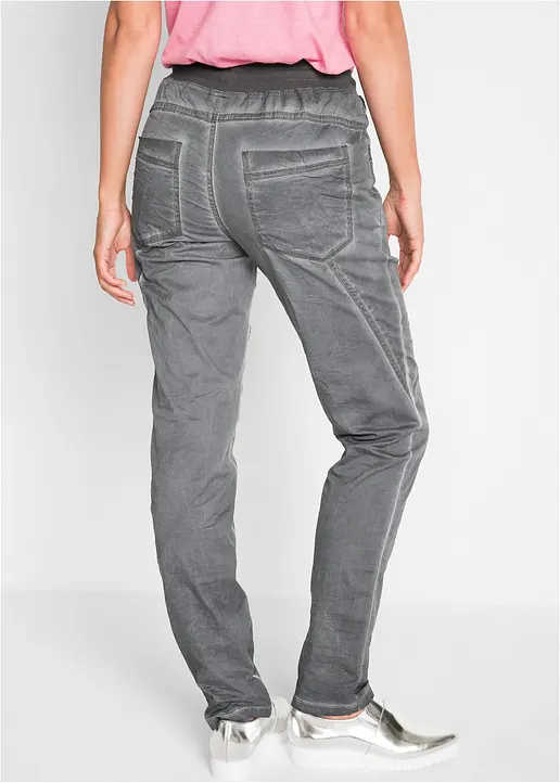 Bonprix Bequeme Hose In Lässiger Optik Mit Rippbund Und Bindeband - Damen