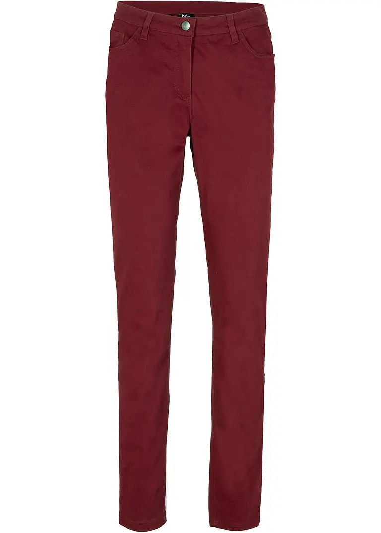 bonprix Bequeme Hose mit Baumwolle und gerade geschnittenen Beinen - rot