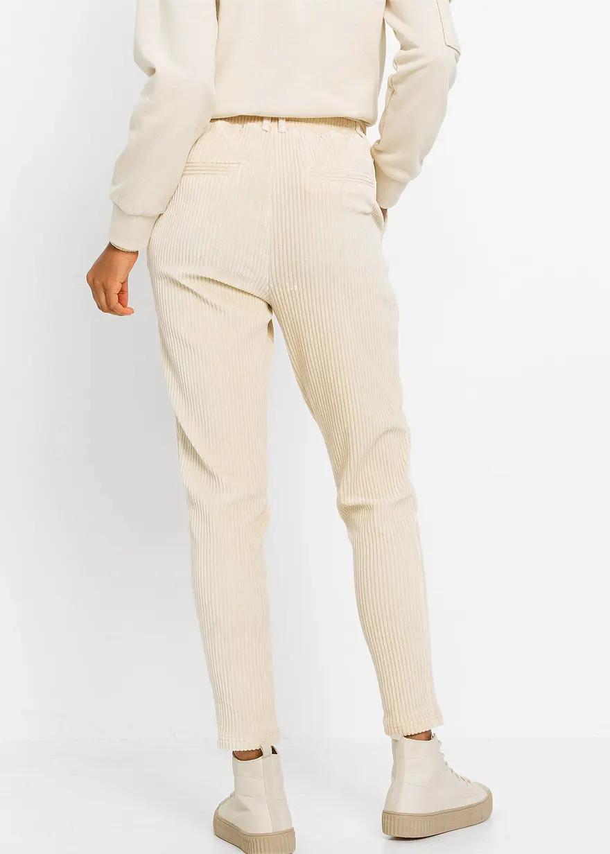 Bonprix Bequeme Hose Mit Bindeband Und Taschen - Beige - Damen
