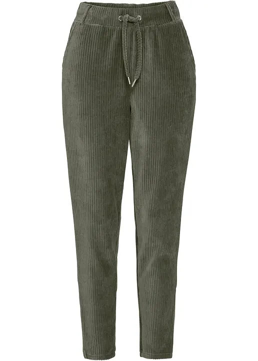 bonprix Bequeme Hose mit Bindeband und Taschen - grün - Damen