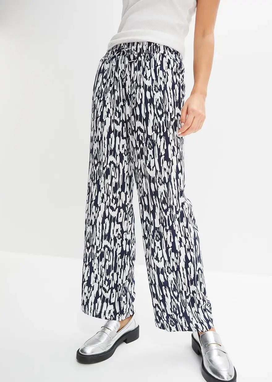 Bonprix Bequeme Hose Mit Elastischem Bündchen - Blau - Damen