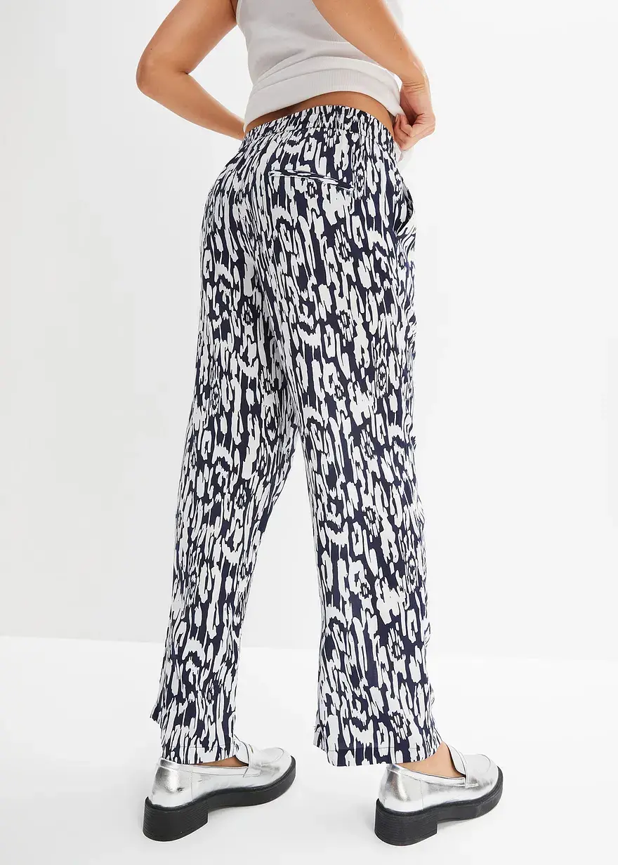 Bonprix Bequeme Hose Mit Elastischem Bündchen - Blau - Damen