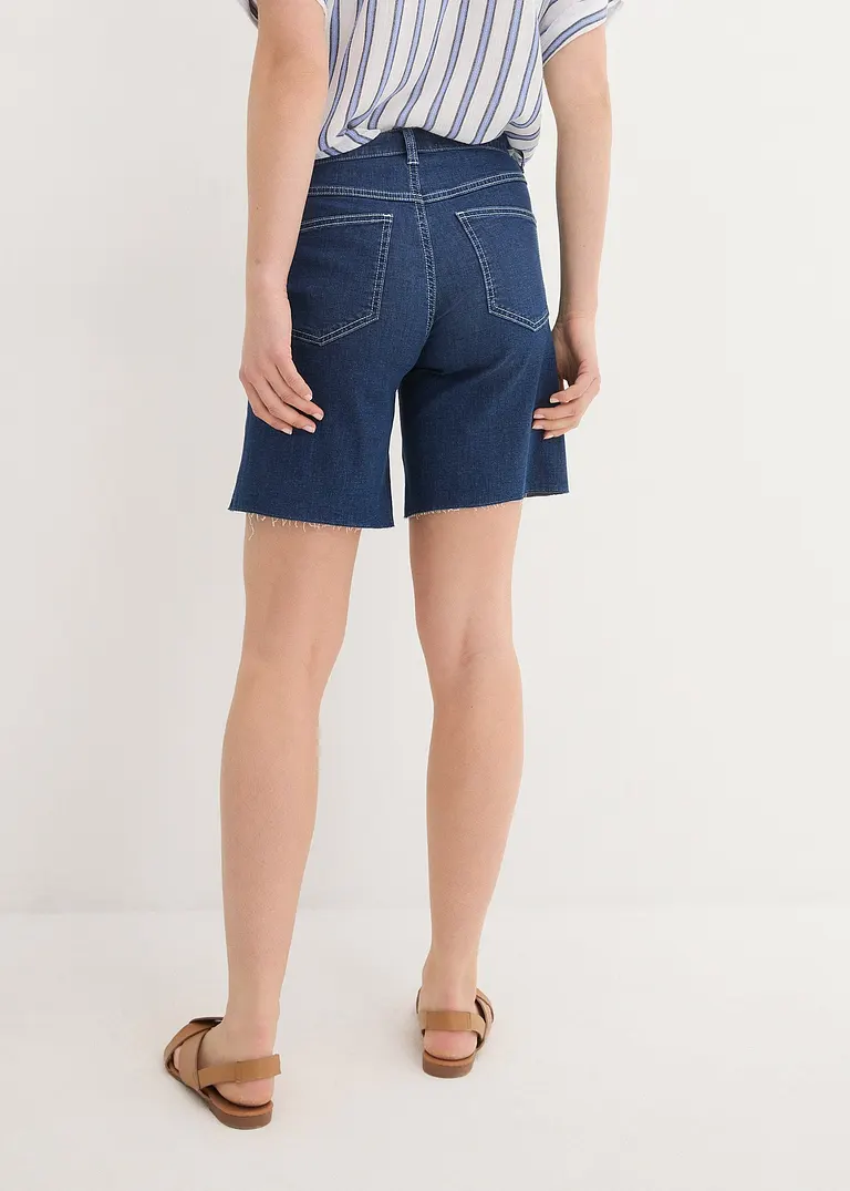 Bonprix Bequeme Jeans-Bermuda Mit Stretch - Blau - Damen