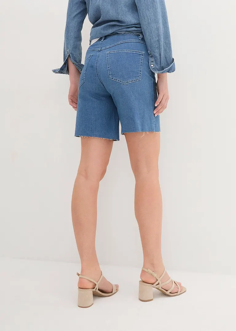 Bonprix Bequeme Jeans-Bermuda Mit Stretch - Blau - Damen