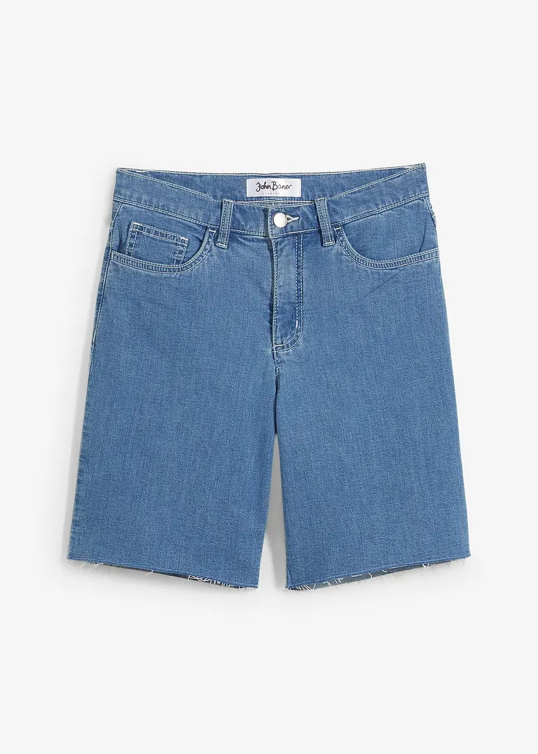 bonprix Bequeme Jeans-Bermuda mit Stretch - blau - Damen