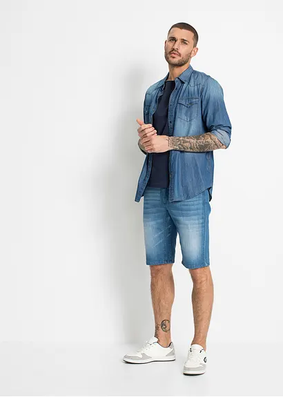 Bonprix Bequeme Jeans-Bermuda Mit Verstärktem Schritt In 5-Pocket-Form