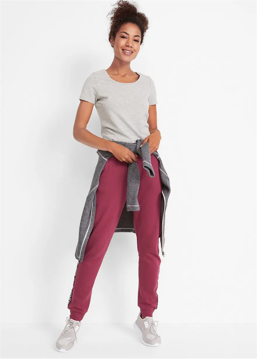 Bonprix Bequeme Jogginghose Aus Einem Innen Weich Angerautem Stretch-Material Mit Eingriffstaschen Regular Fit