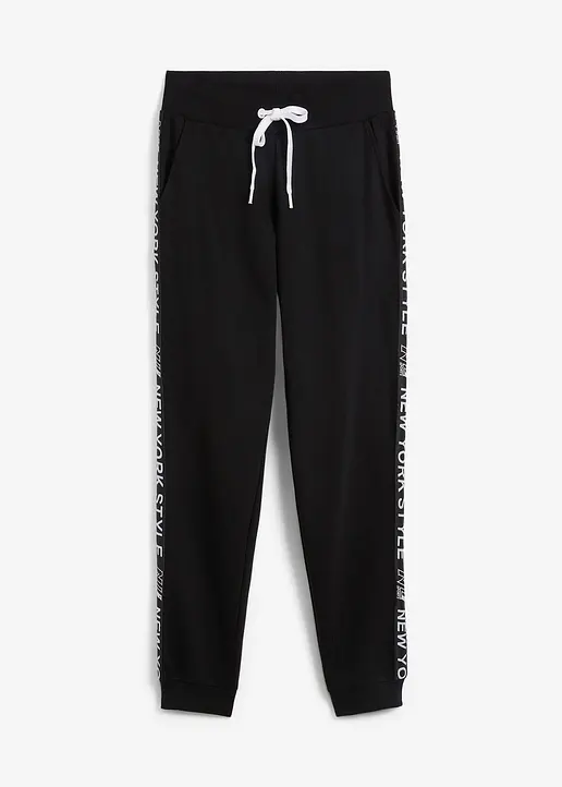 bonprix Bequeme Jogginghose aus einem innen weich angerautem Stretch-Material mit Eingriffstaschen Regular Fit