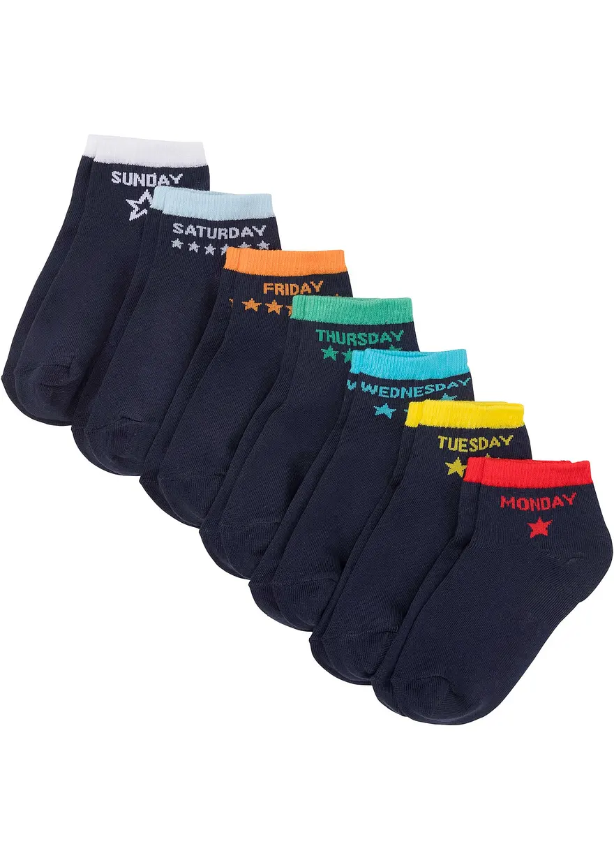 bonprix Bequeme Kinder Kurzsocken mit Wochentagen - Damen