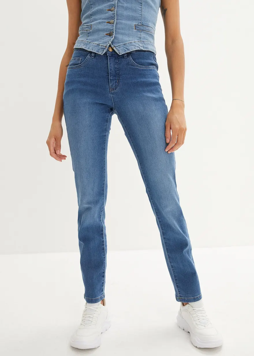 Bonprix Bequeme Komfort-Stretch-Jeans Straight - Blau Petite