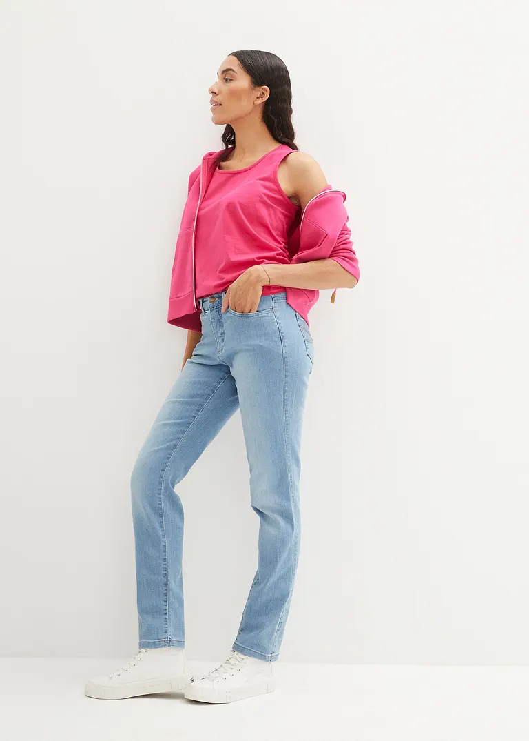 Bonprix Bequeme Komfort-Stretch-Jeans Straight - Blau Regular