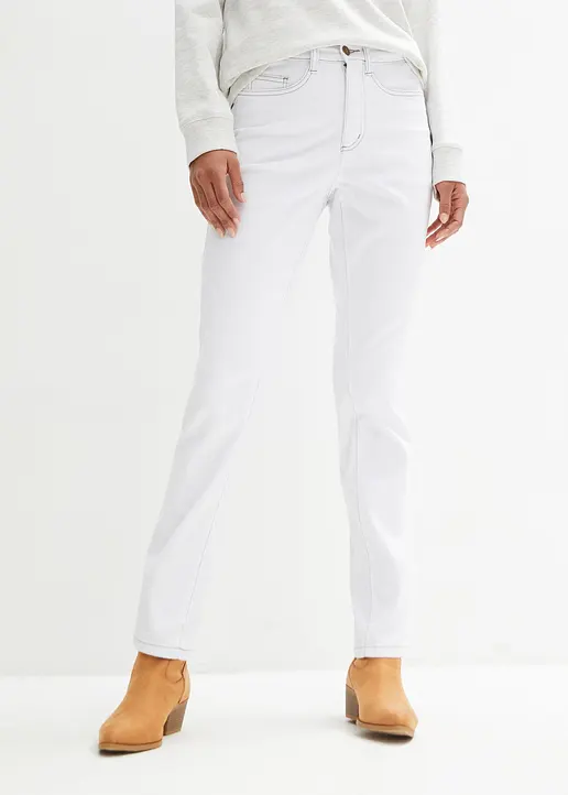 Bonprix Bequeme Komfort-Stretch-Jeans Straight - Weiß Petite