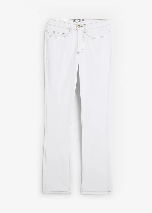 bonprix Bequeme Komfort-Stretch-Jeans Straight - weiß petite