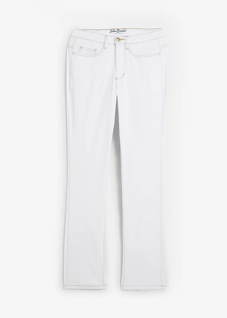bonprix Bequeme Komfort-Stretch-Jeans Straight - weiß regular