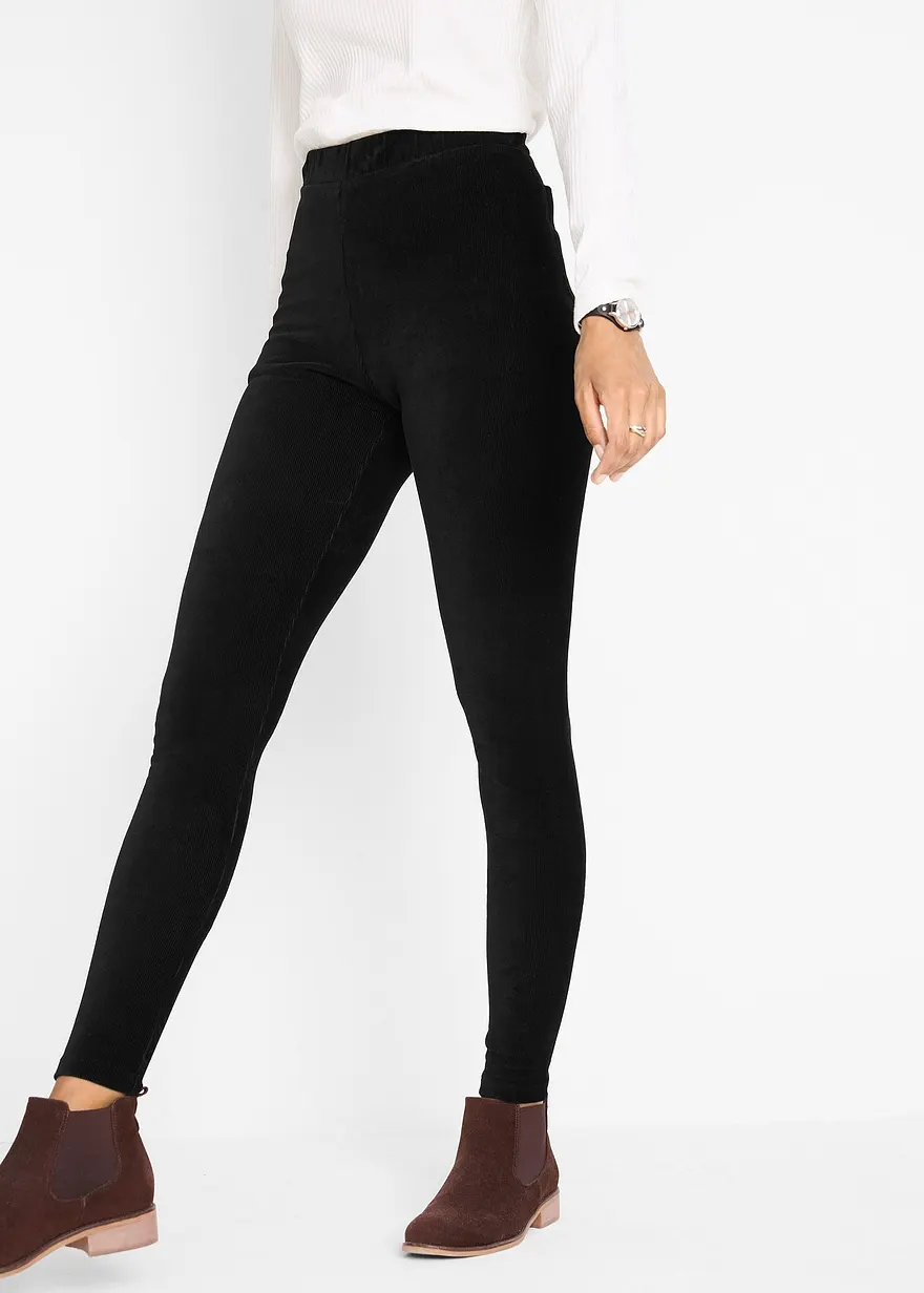 Bonprix Bequeme Leggings Aus Feincord Wirkt Durch Den Breitem Komfortbund Formgebend