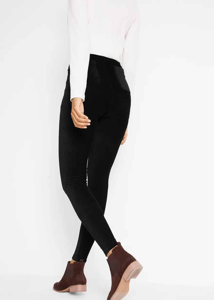 Bonprix Bequeme Leggings Aus Feincord Wirkt Durch Den Breitem Komfortbund Formgebend