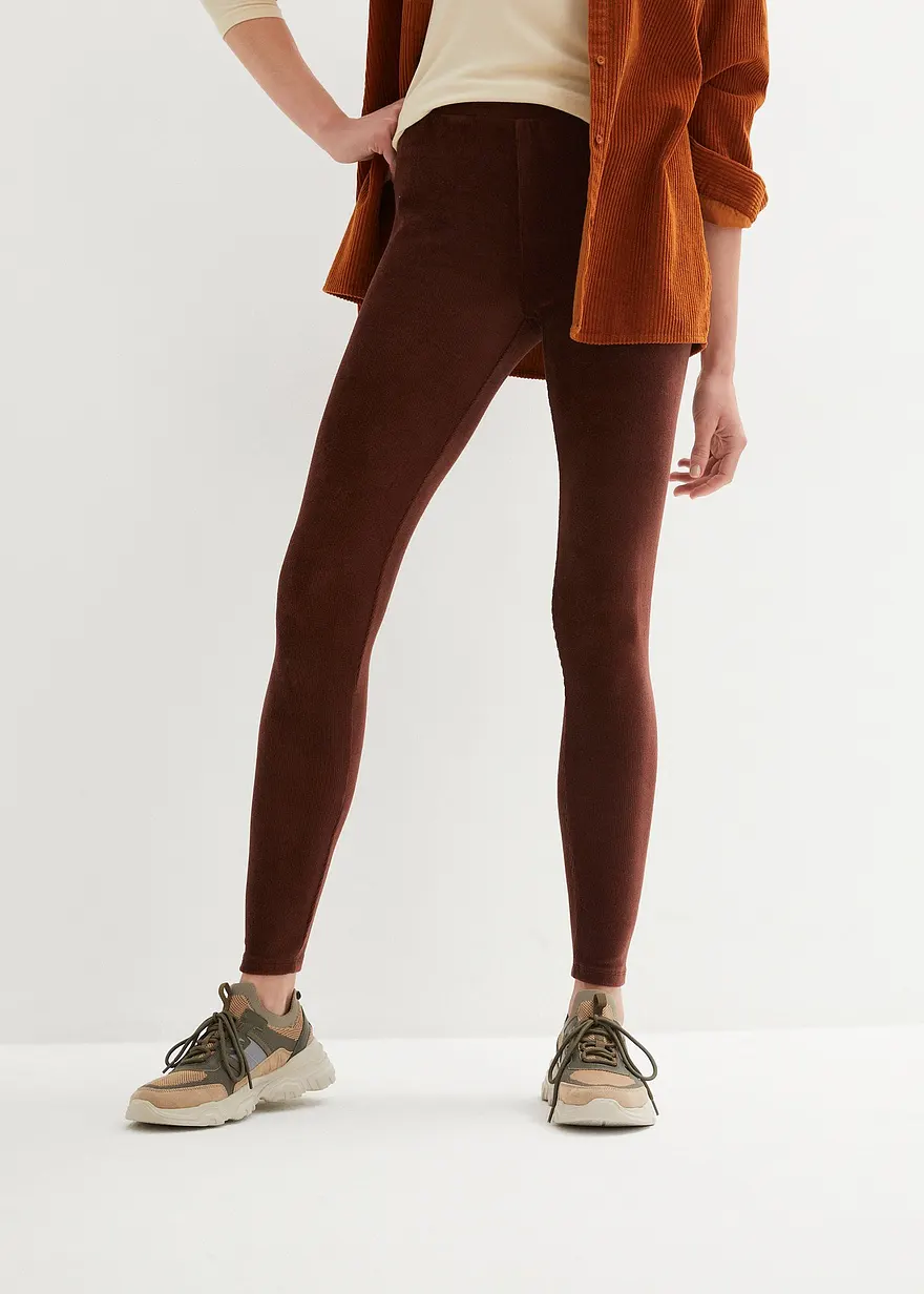 Bonprix Bequeme Leggings Aus Feincord Wirkt Durch Den Breitem Komfortbund Formgebend