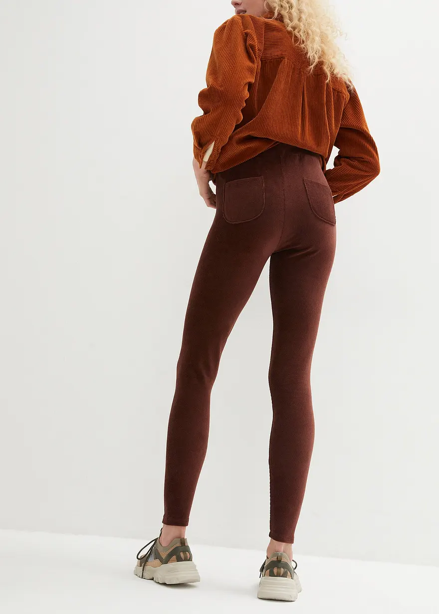 Bonprix Bequeme Leggings Aus Feincord Wirkt Durch Den Breitem Komfortbund Formgebend