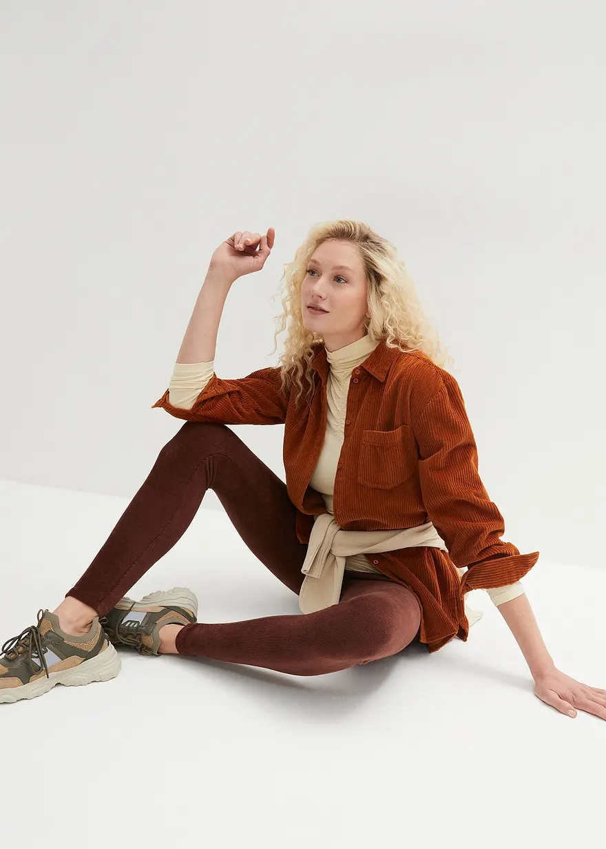 Bonprix Bequeme Leggings Aus Feincord Wirkt Durch Den Breitem Komfortbund Formgebend