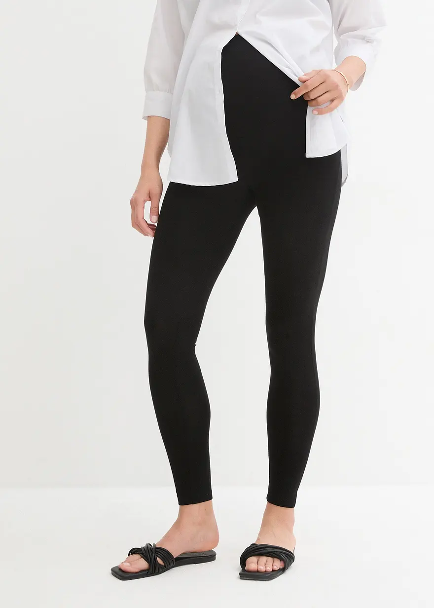 Bonprix Bequeme Leggings Für Die Schwangerschaft - Schwarz+schwarz