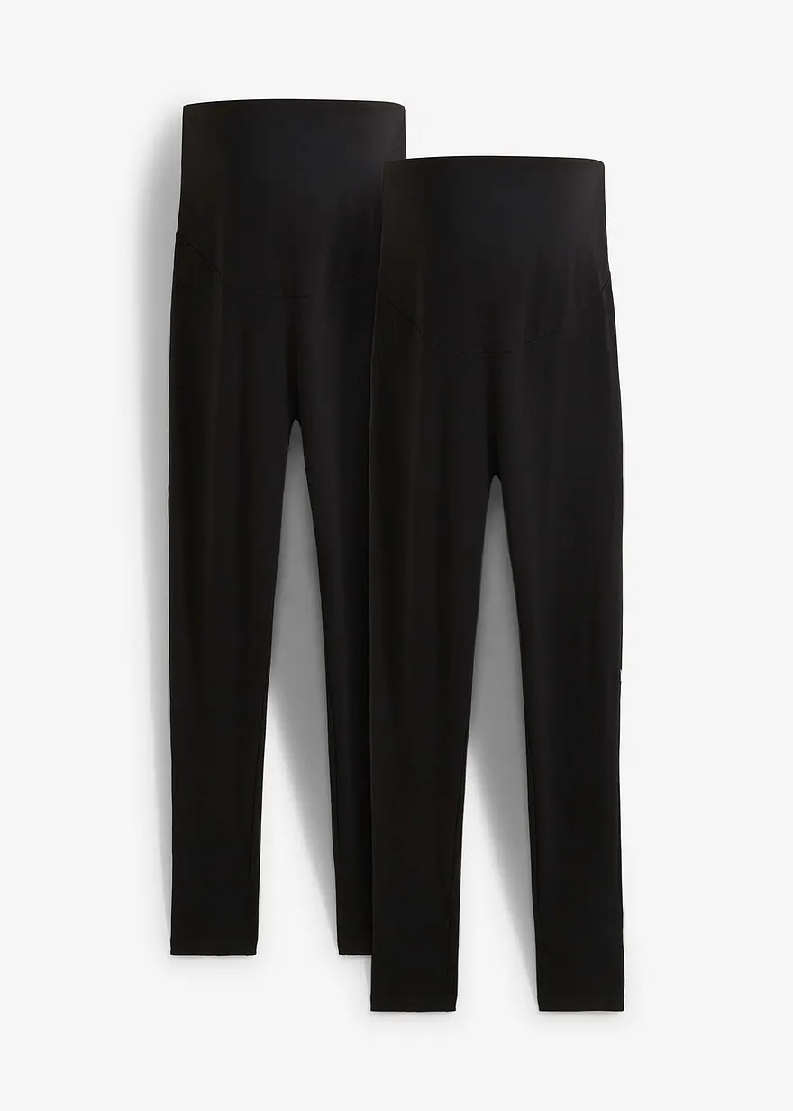 bonprix Bequeme Leggings für die Schwangerschaft - schwarz+schwarz