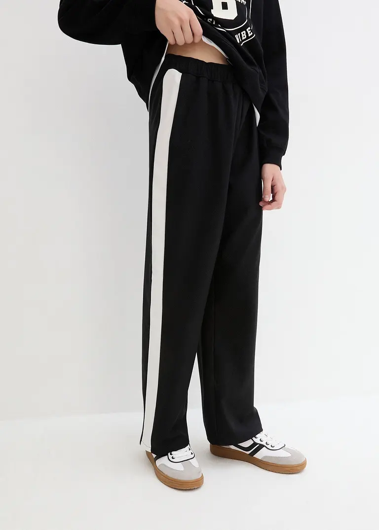 Bonprix Bequeme Mädchen Hose Mit Streifen Und Ausgestelltem Bein - Kinder