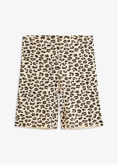 bonprix Bequeme Radlerhose mit trendigem Leo-Print - schwarz