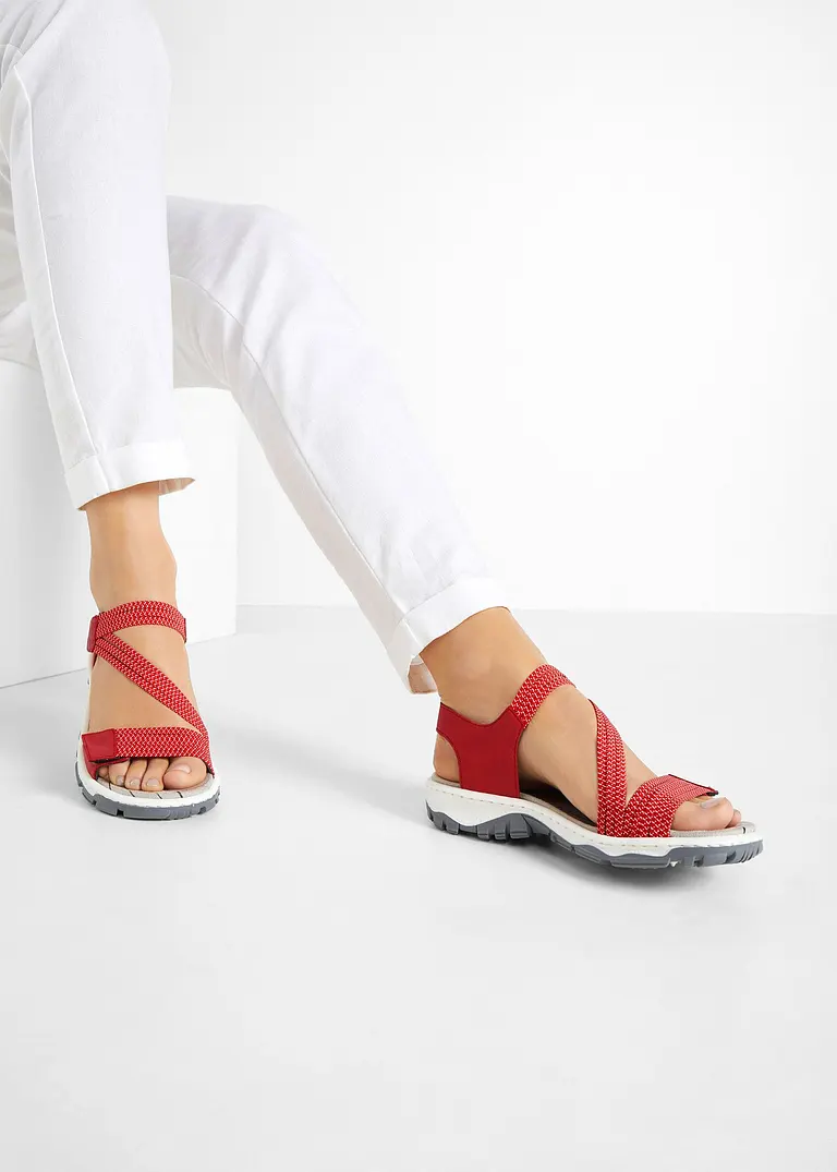 Bonprix Bequeme Rieker Sandale Im Sportlichen Design - Rot