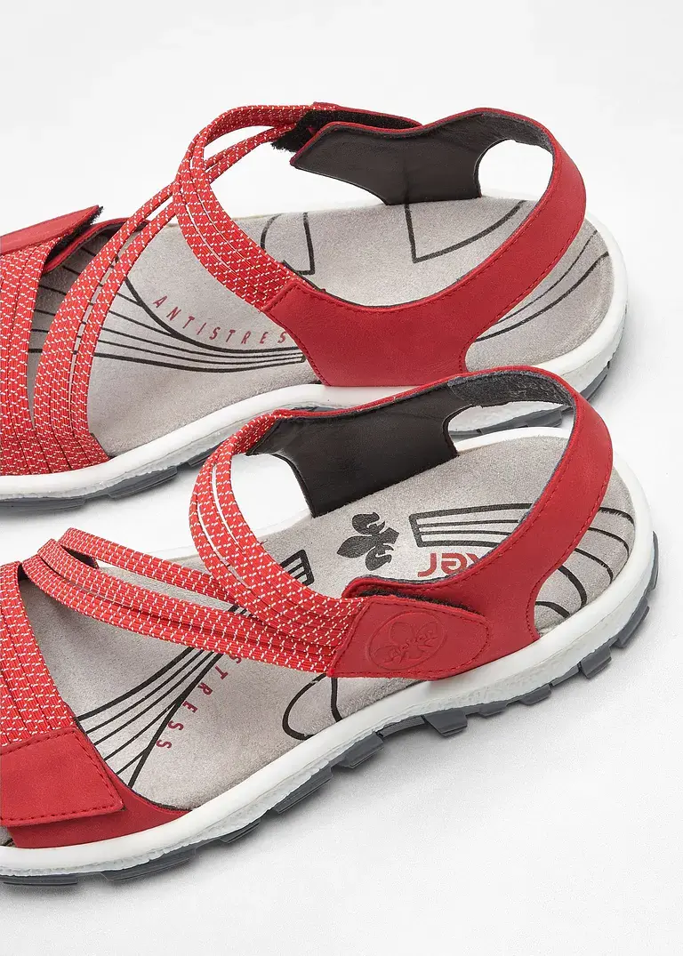 Bonprix Bequeme Rieker Sandale Im Sportlichen Design - Rot