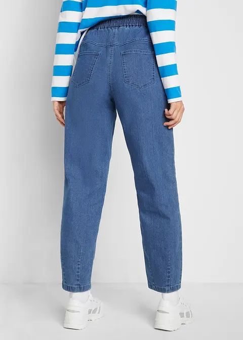 Bonprix Bequeme Schlupfjeans Im Mom Fit Mit Elastischem Bund - Blau