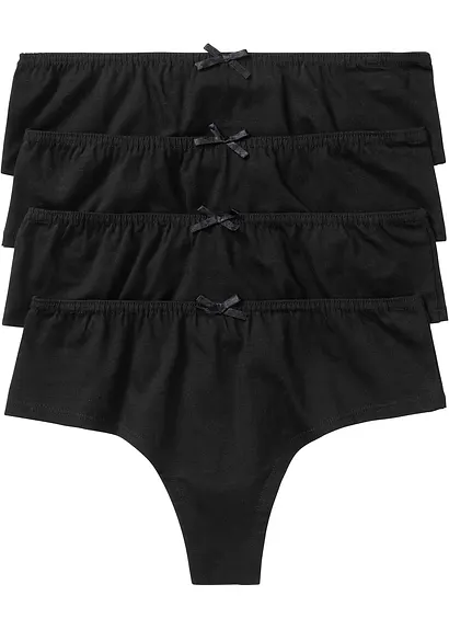 bonprix Bequeme String Panty im Vorteilspack - schwarz - Damen