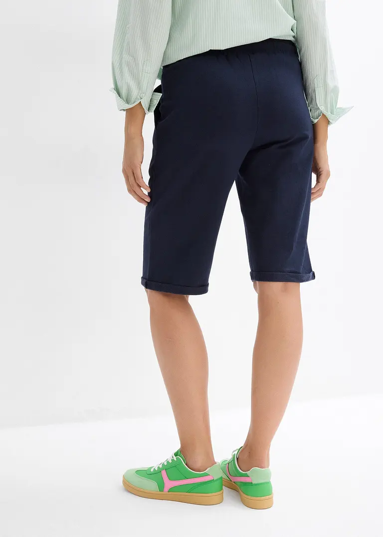 Bonprix Bequeme Sweatbermuda Mit Einer Weitenregulierung Am Bund - Blau