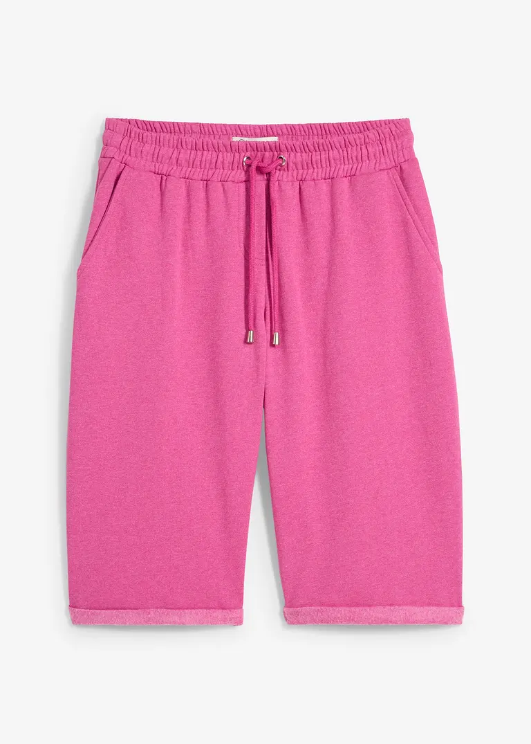 bonprix Bequeme Sweatbermuda mit einer Weitenregulierung am Bund - pink