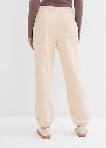 Bonprix Bequeme Sweathose Mit Einer Weitenregulierung Am Bund - Beige