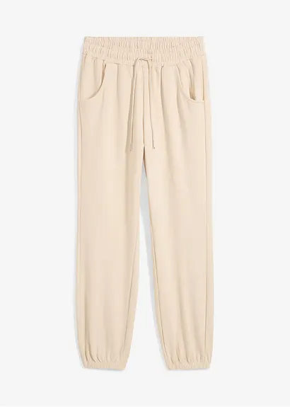 bonprix Bequeme Sweathose mit einer Weitenregulierung am Bund - beige