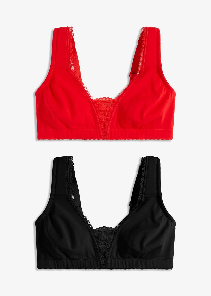 bonprix Bequeme T-Shirt BHs ohne Bügel im praktischen 2er Pack