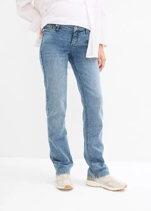 Bonprix Bequeme Umstandsjeans Ohne Bauchband Mit Geradem Bein - Blau