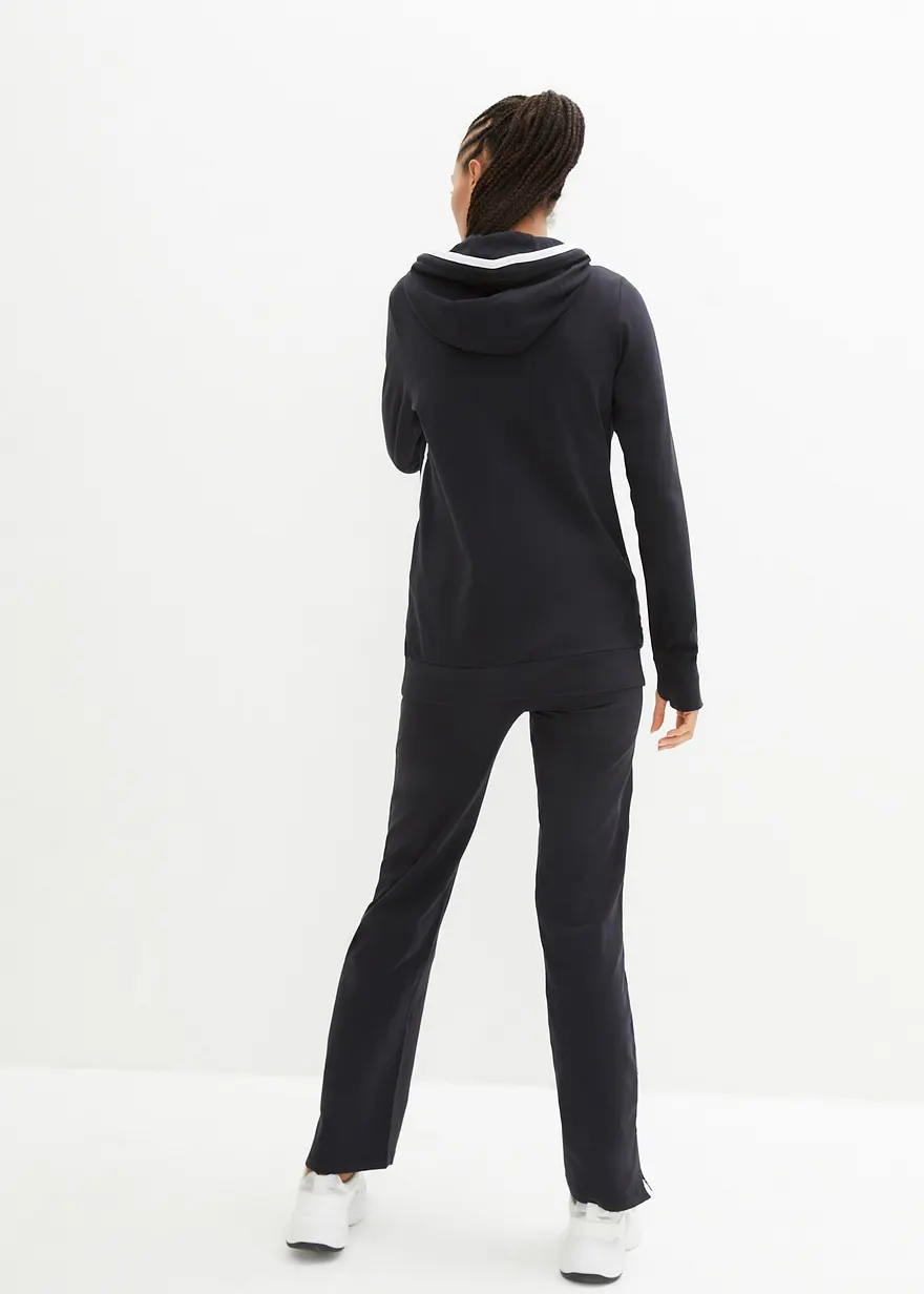 Bonprix Bequemer Baumwoll-Jogginganzug (2-tlg.Set) Aus Sweatjacke Und Jogginghose Straight-Fit