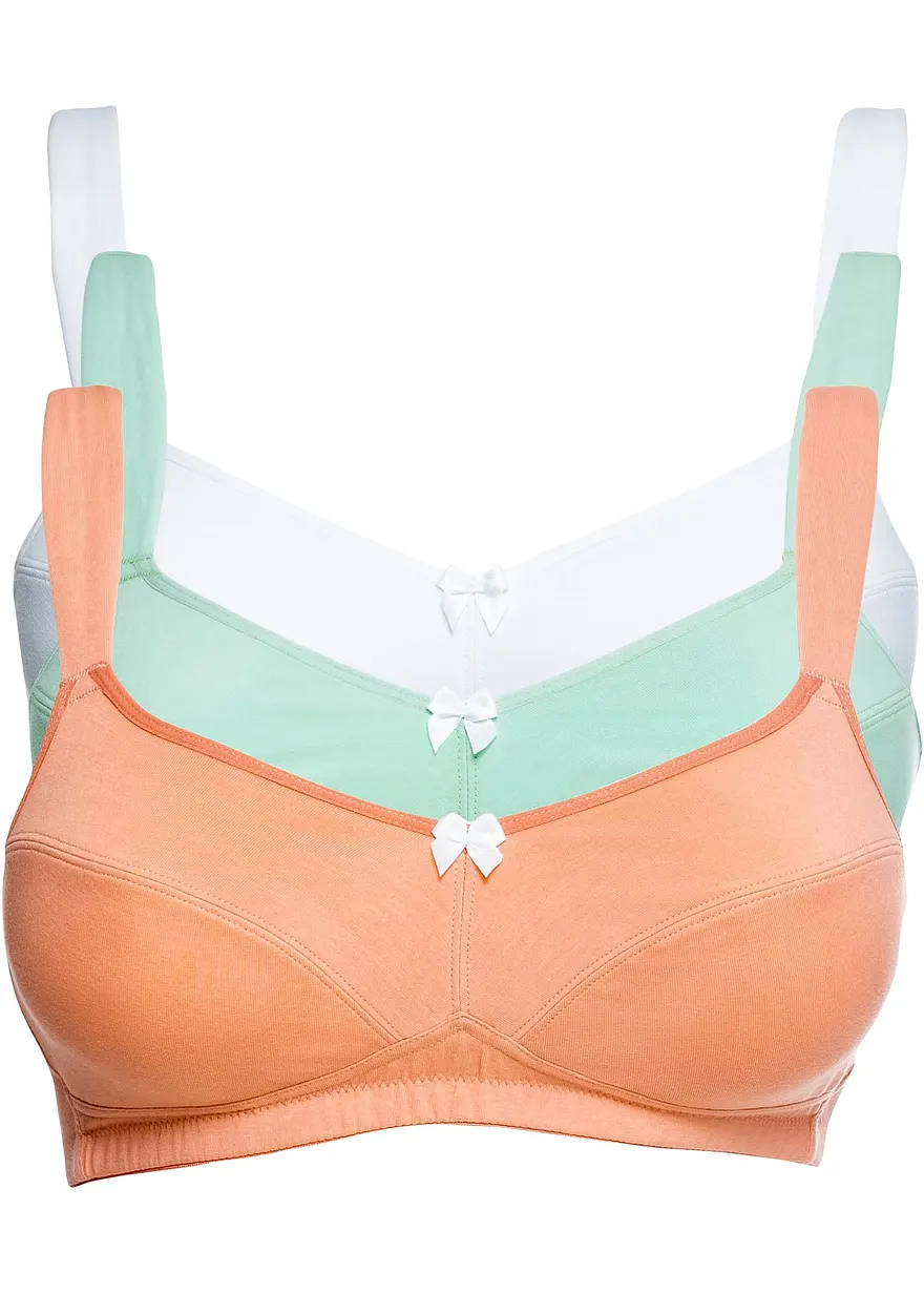 bonprix Bequemer BH im 3er-Pack mit Baumwolle - Damen