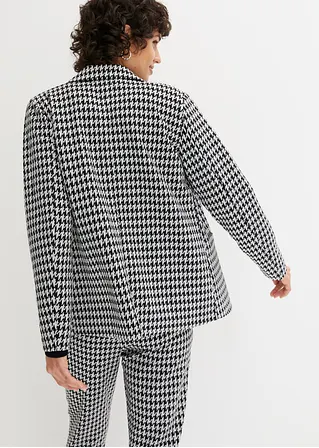 Bonprix Bequemer Jacquard Blazer Mit Hahnentritt-Optik - Schwarz - Damen