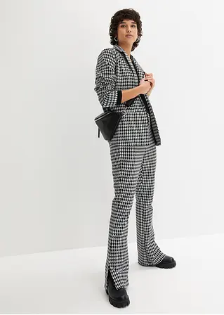 Bonprix Bequemer Jacquard Blazer Mit Hahnentritt-Optik - Schwarz - Damen