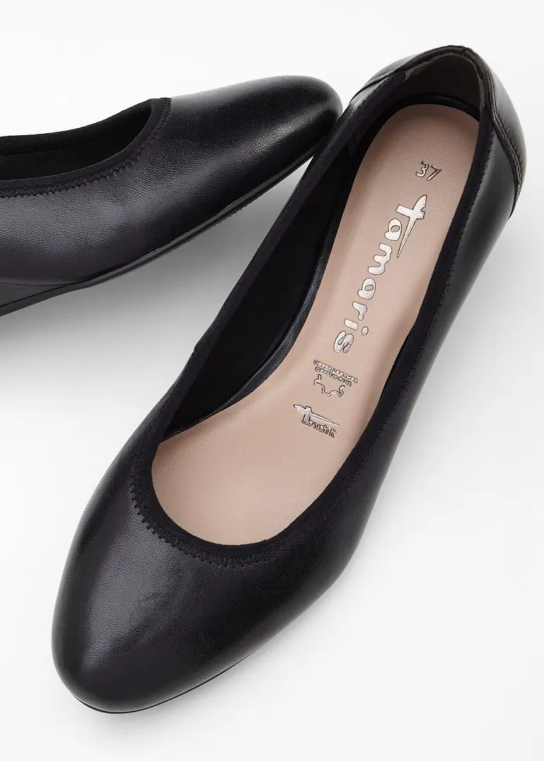 Bonprix Bequemer Keilpumps Von Tamaris Aus Leder - Schwarz