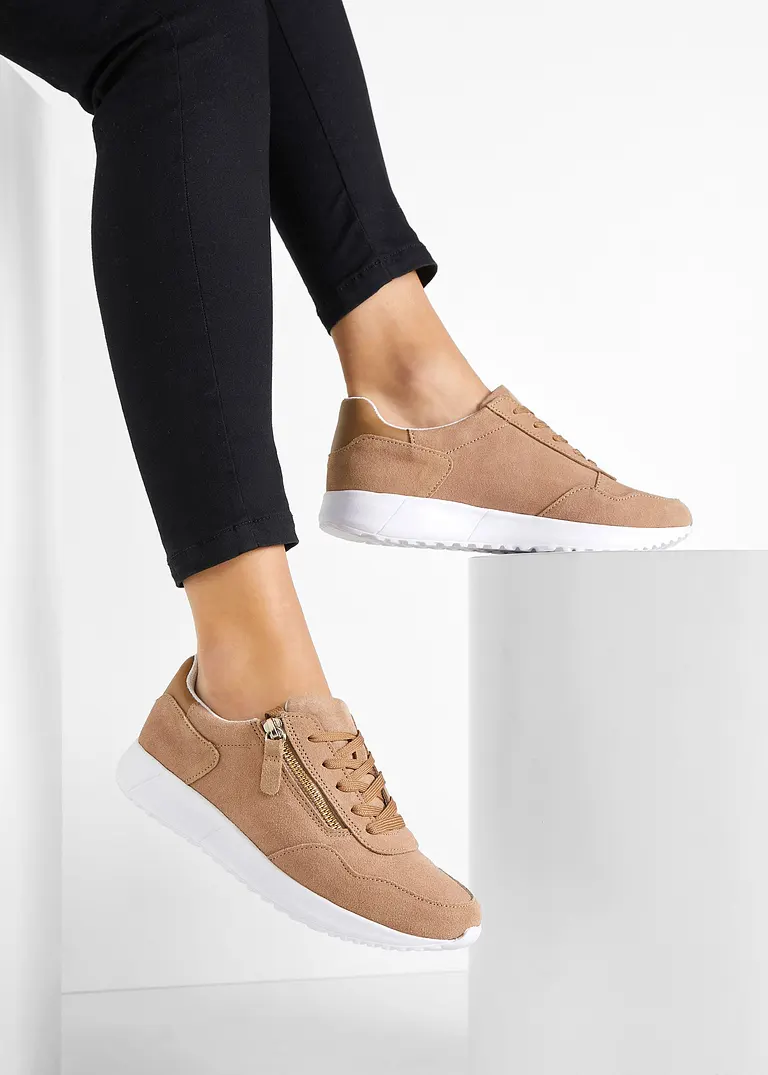 Bonprix Bequemer Komfort Sneaker Aus Veloursleder Mit Gepolsterter Innensohle